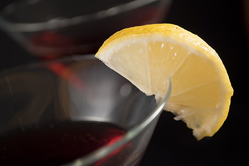 Image showing Cocktail with lemon