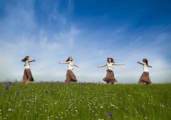 Image showing Dancing on nature