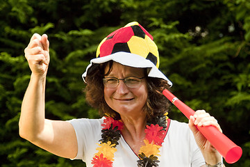 Image showing Female soccer Fan