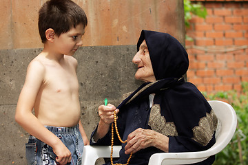 Image showing Kid and granny