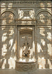 Image showing Shadows on fountain.  Dolmabahce Palace, Istanbul, Turkey.