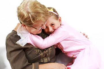 Image showing Happy girl with granny