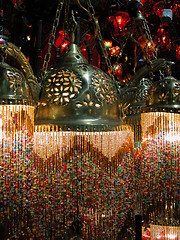 Image showing Colorful Turkish lamps in the Grand Bazaar, Istanbul, Turkey