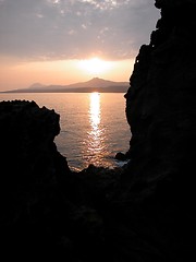 Image showing Sunset over Halla Mountain, Jeju, Korea