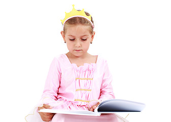 Image showing Little princess reading