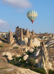 Image showing Hot air balloon over Cappadocia, Turkey
