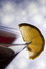 Image showing Martini glass with lemon