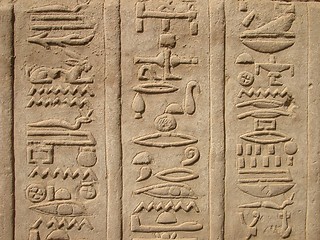 Image showing Hieroglyphics at Temple of Kom Ombo, Egypt