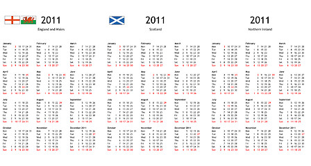 Image showing UK 2011 Calendar