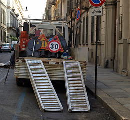 Image showing Roadworks signs