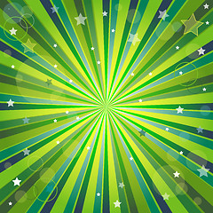 Image showing Abstract green and yellow background with rays