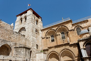 Image showing Belfry tower at the entrance to the Church of the Holy Sepulchre