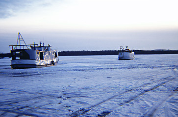Image showing Frozen Fishing Boats