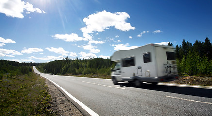 Image showing caravan on a road