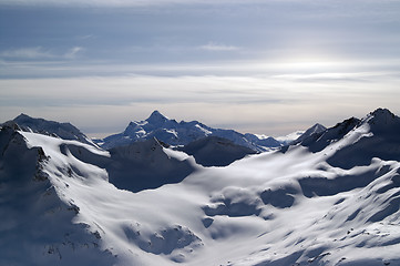 Image showing Mountains. View from Elbrus.