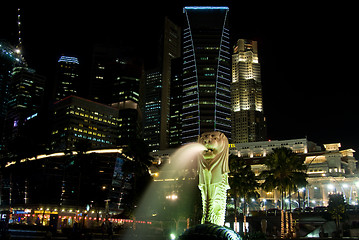 Image showing Singapore's Merlion at night