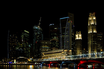 Image showing Singapore skyline at night