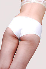 Image showing The back of a girl in a white panties.