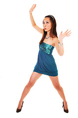 Image showing Chinese girl standing in dress.