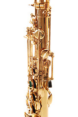 Image showing An brass saxophone part.