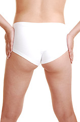 Image showing The back of a girl in a white panty.