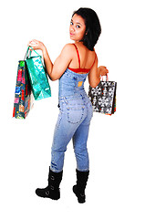 Image showing Young woman shopping.