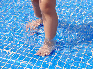 Image showing Feet in the pool