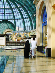 Image showing Arab family shopping in supermarket in Dubai