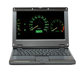 Image showing laptop with car control panel