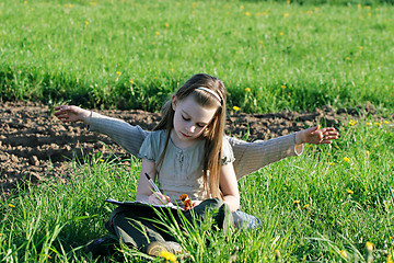 Image showing Brother and sister in summer day.