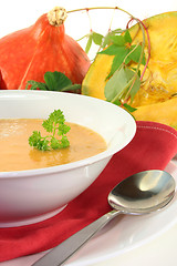 Image showing Pumpkin cream soup