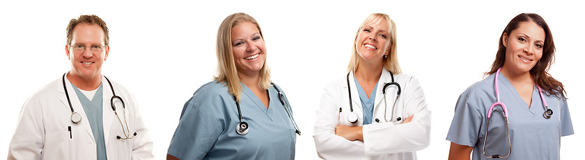 Image showing Set of Smiling Male and Female Doctors or Nurses