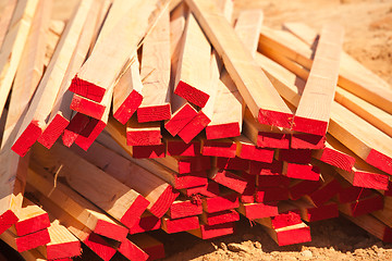 Image showing Abstract Stack of Construction Wood