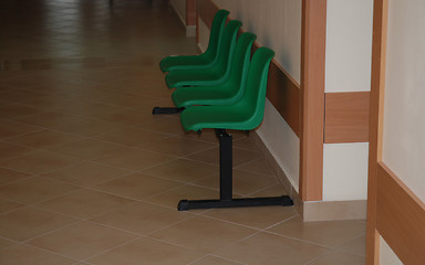 Image showing corridor with chairs in hospital