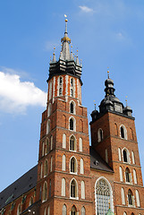 Image showing The tower of Mariacki Church in Cracow