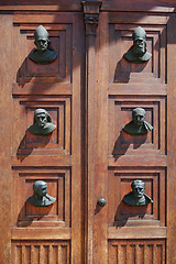 Image showing old door of St Mary's Church in Cracow