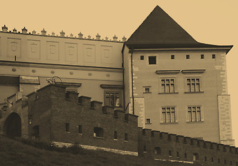 Image showing Old style photo of Royal Wawel Castle, Cracow