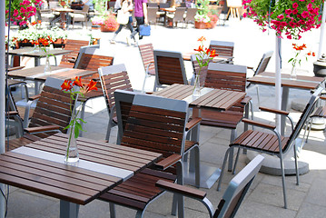 Image showing table in little restaurant 