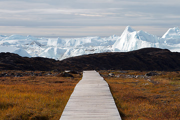 Image showing Boardwalk to the icefjord 