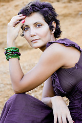 Image showing  woman in brown dress 