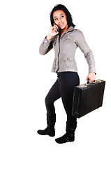 Image showing Business woman with brief-case.