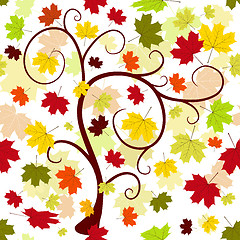 Image showing Floral seamless autumn pattern