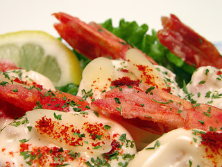 Image showing Shrimp with mayonnaise