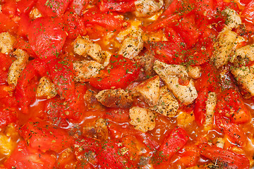 Image showing Meat with tomatoes