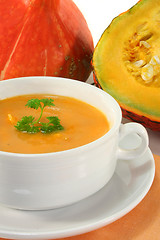 Image showing Pumpkin cream soup