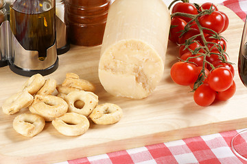 Image showing Cutting board with italian culinary specialities