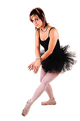 Image showing A young beautiful ballerina dancing.