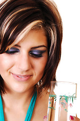 Image showing Young woman with a glass of water.