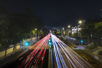 Image showing traffic in city at night 