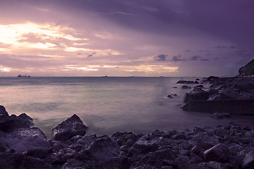 Image showing Sunset by the black sea